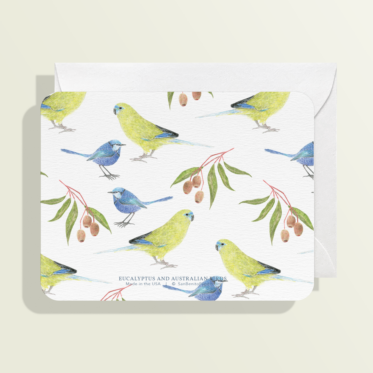 Australian Birds and Eucalyptus Card
