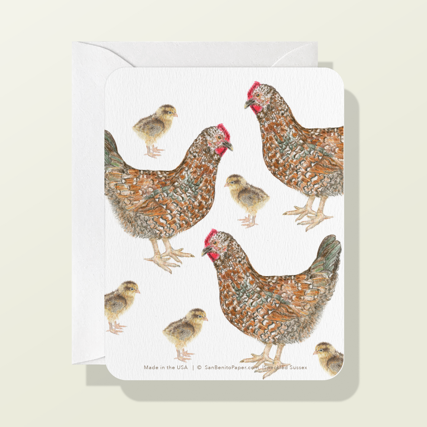 Speckled Sussex Chicken Card