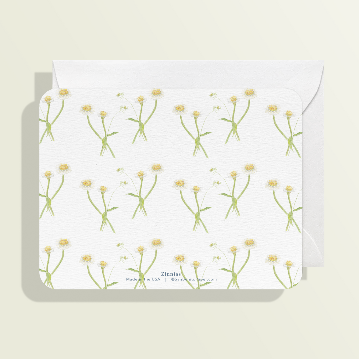 White Zinnia Card