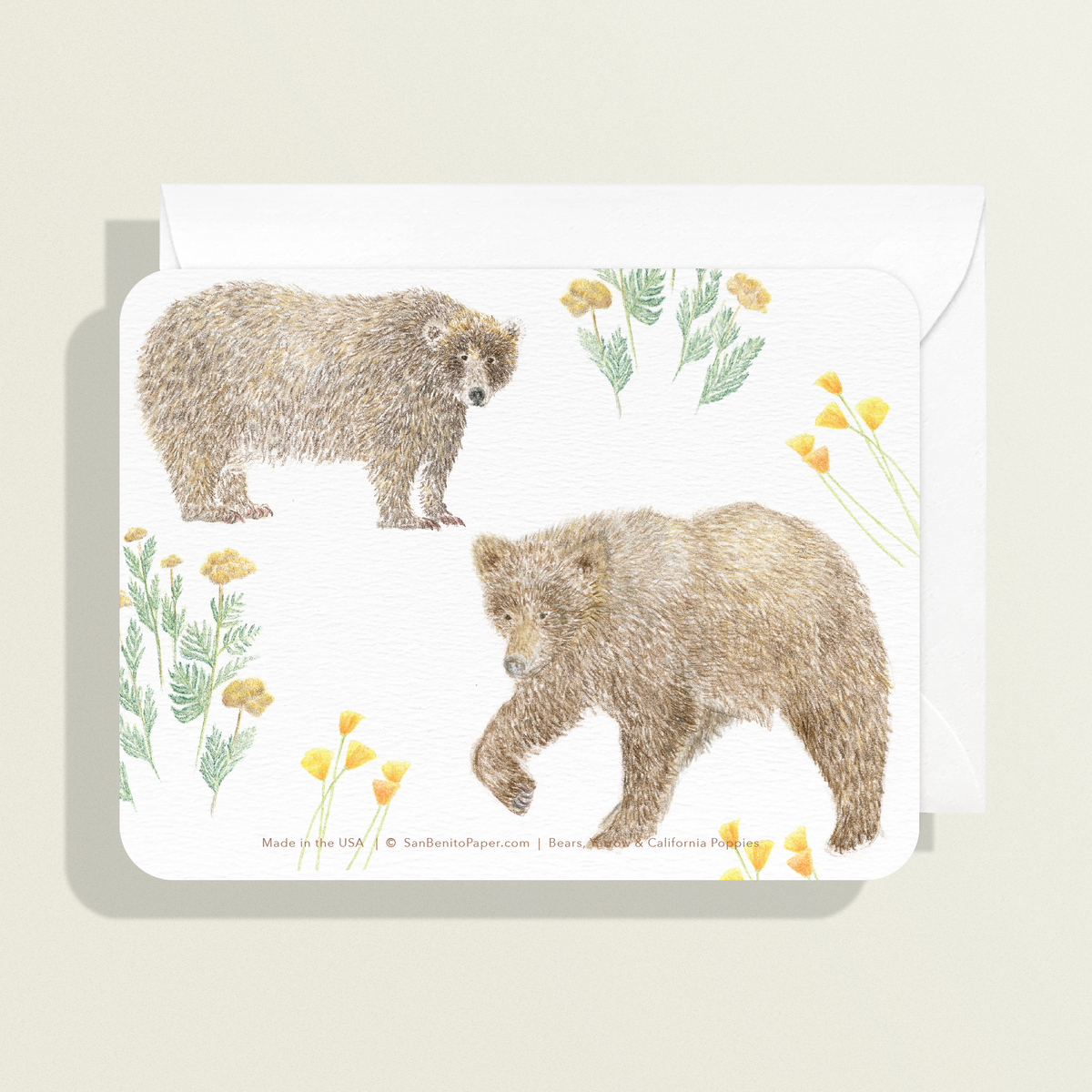 Bears, Yarrow and California Poppies