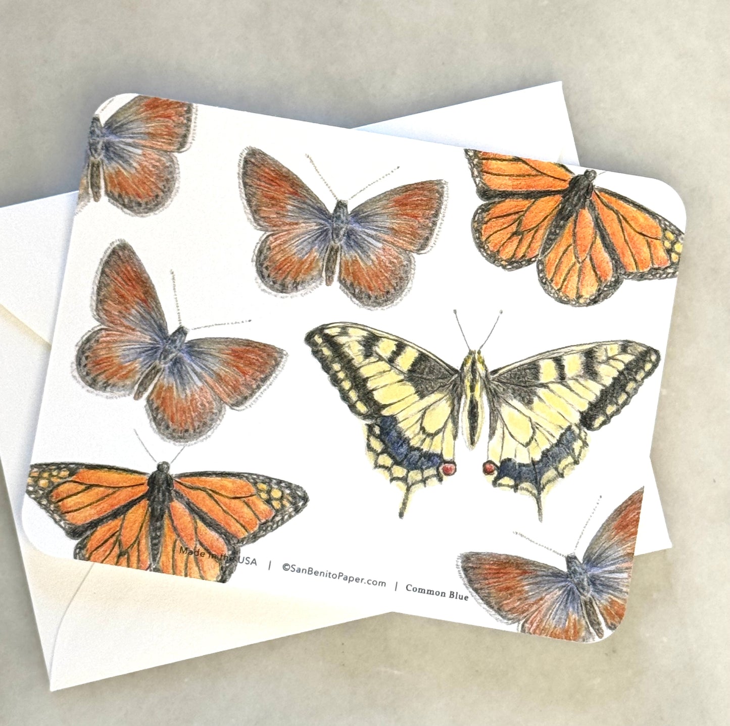 Common Blue Butterfly Stationery Set