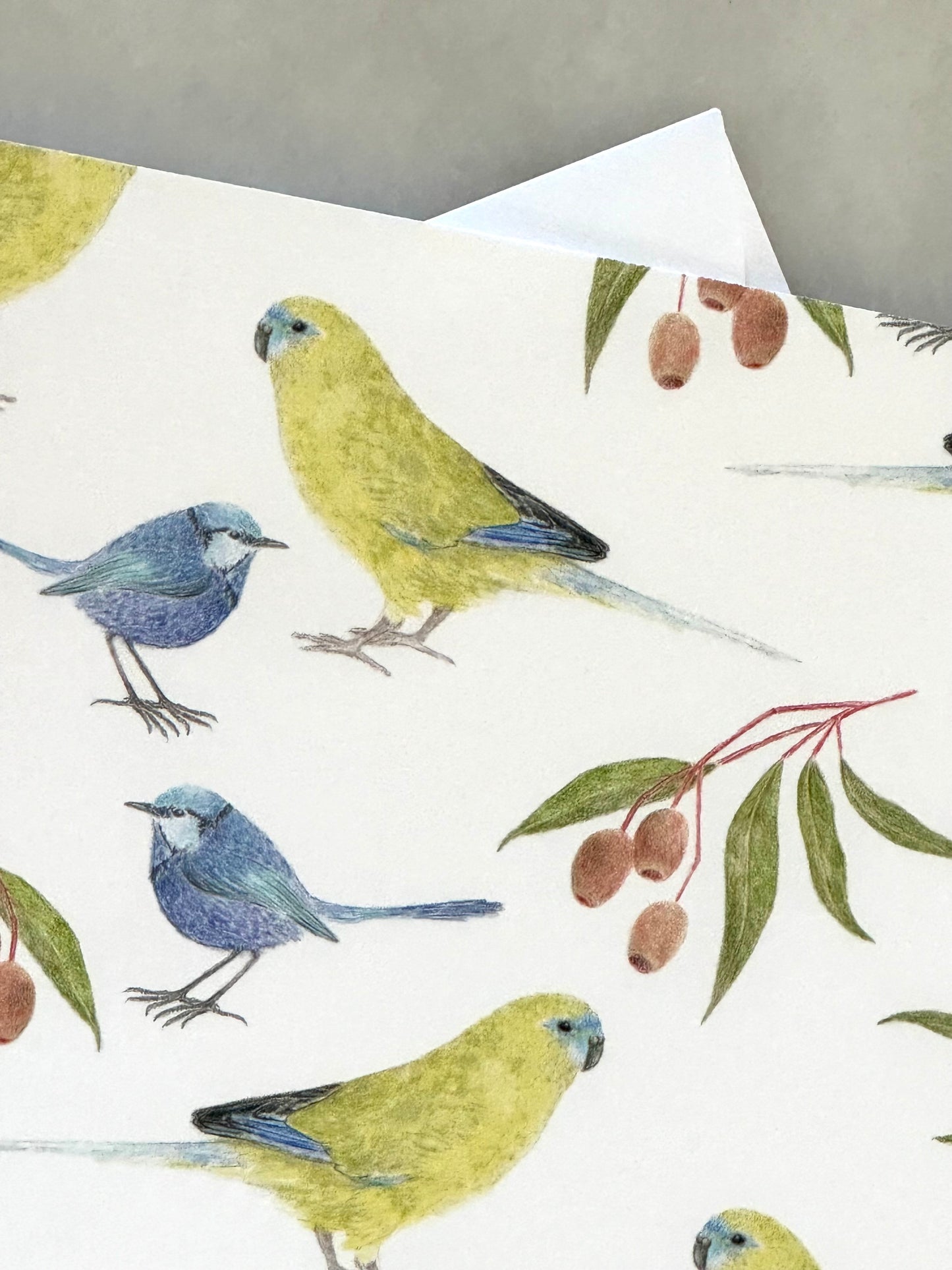 Eucalyptus and Australian Birds Stationery Set