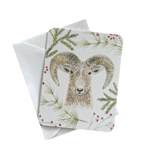 Mountain Sheep with Long and Short Needle Evergreen Stationery Set