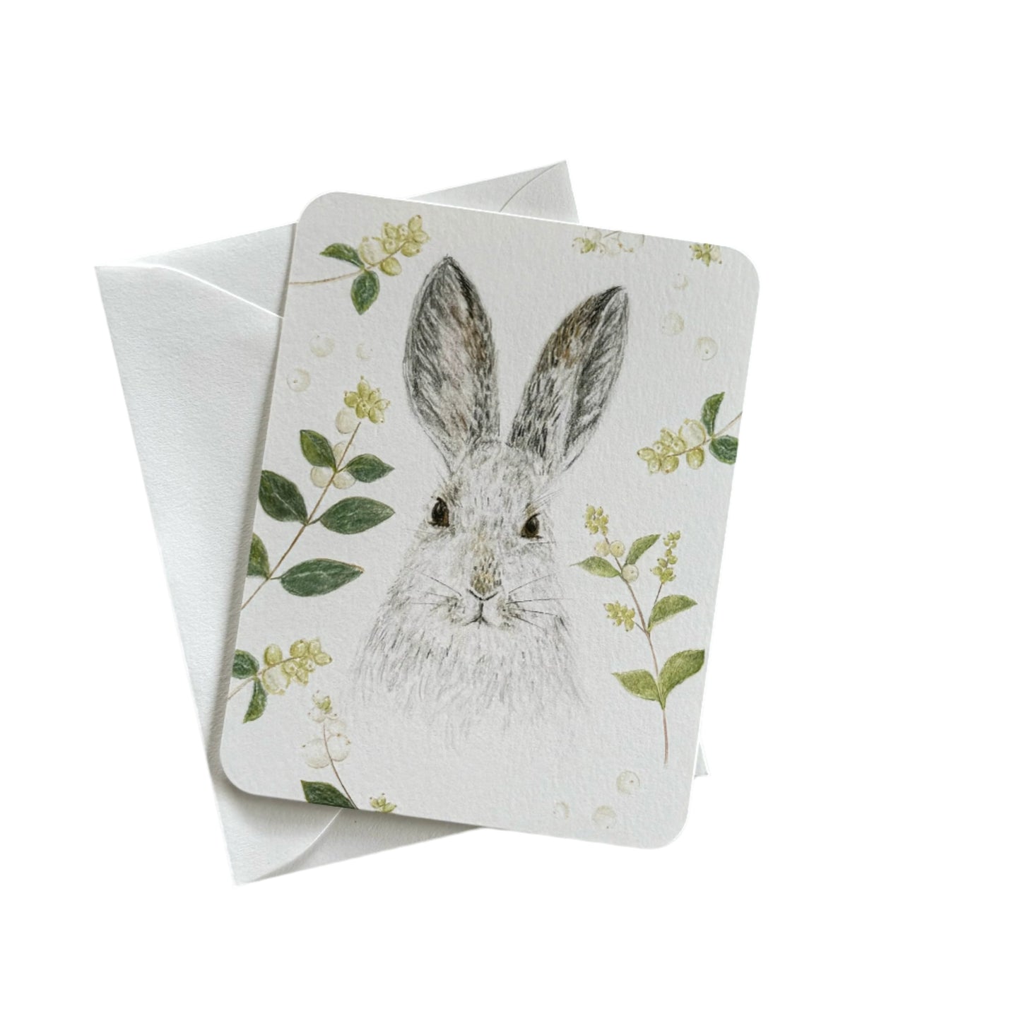 Snowshoe Hare with Snowberries Stationery Set