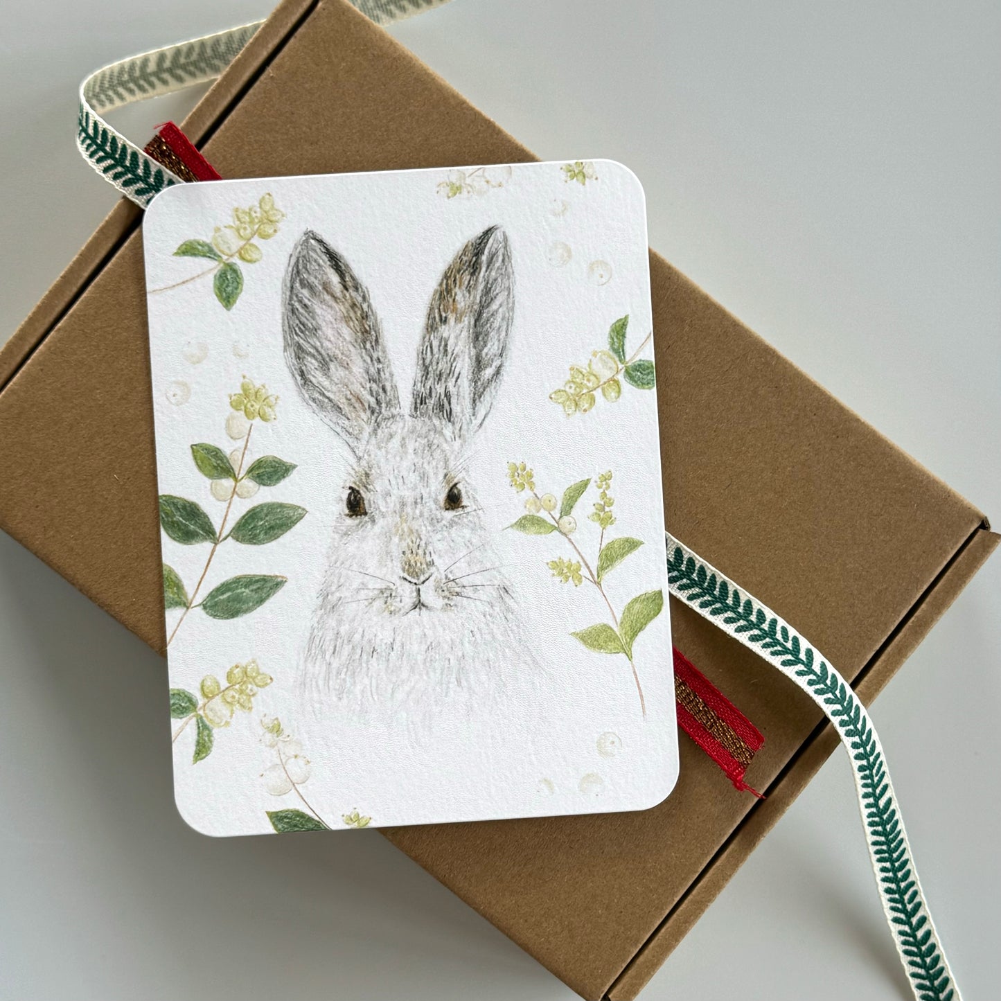 Snowshoe Hare with Snowberries Stationery Set