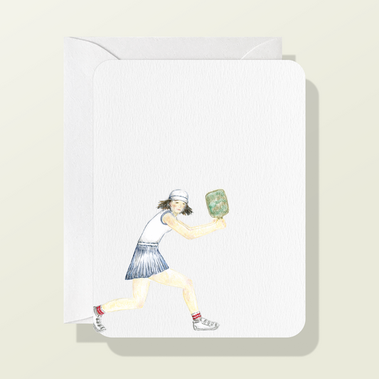 Vintage Blue Pickleball Player