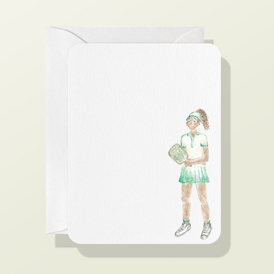 Vintage Green Pickleball Player