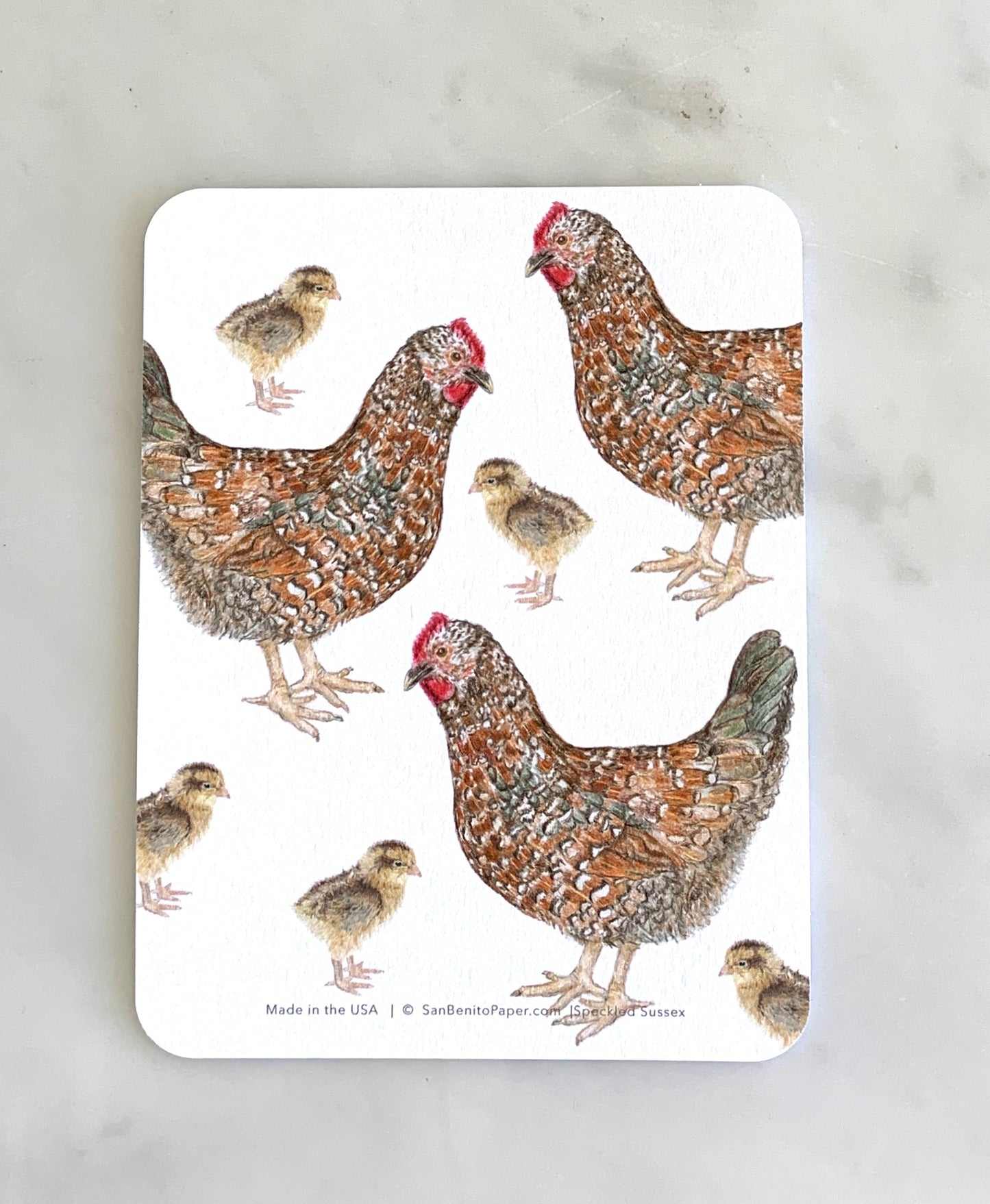 Speckled Sussex Chicken Card