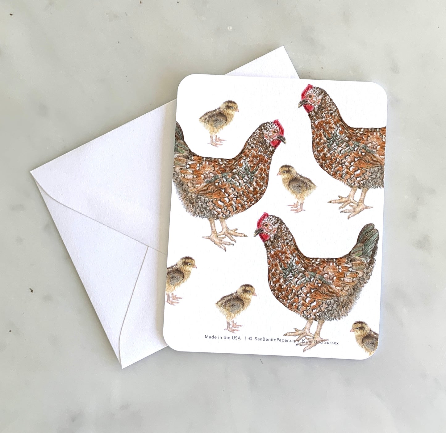 Speckled Sussex Chicken Stationery Set