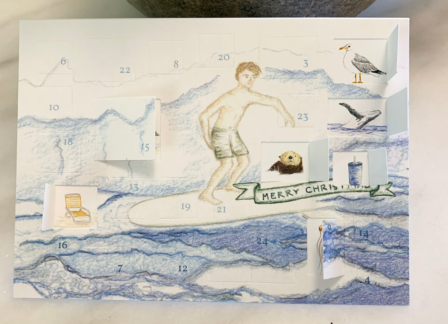 Surfer Advent Card