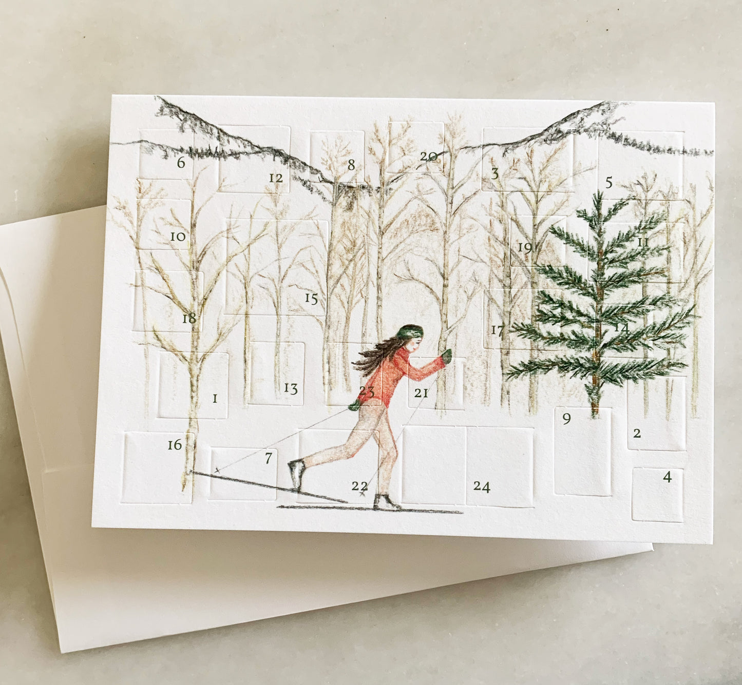 Cross Country Skier Advent Card